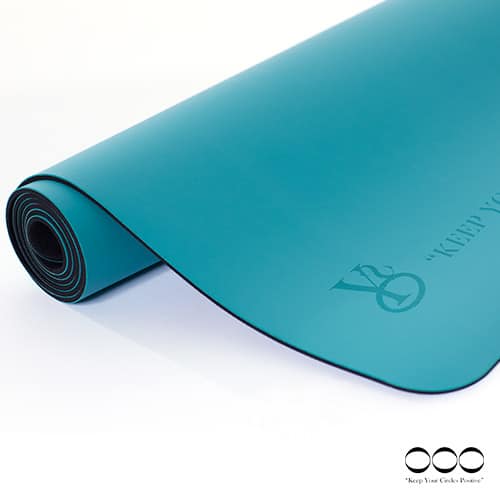 Yoga Mat Turquoise rolled
